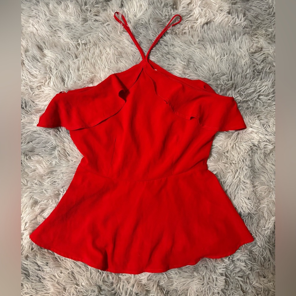 Monteau Red Off-Shoulder Top